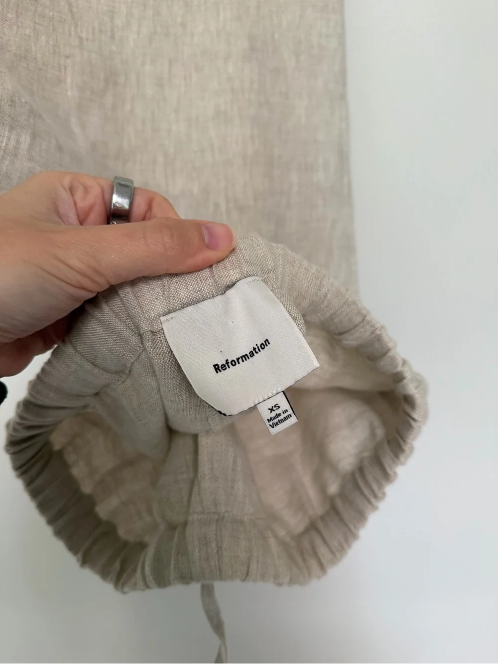 Reformation Olina Linen Pant in Oat size XS